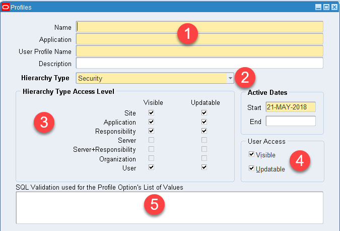 Como criar profiles no Oracle EBS - Estrutura Form
