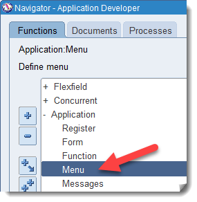 form functions - menu access