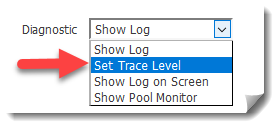 habilitar o trace - set trace level