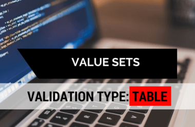 Como criar value sets com tipo de validação table