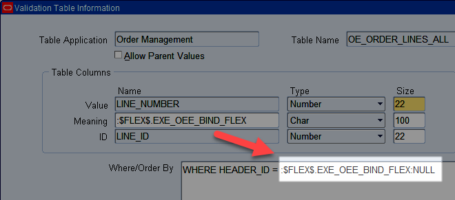 value sets - bind flex